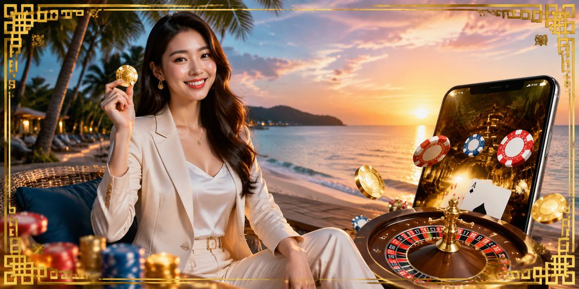 Người dùng đặt cược thể thao trên điện thoại tại bãi biển Phú Quốc