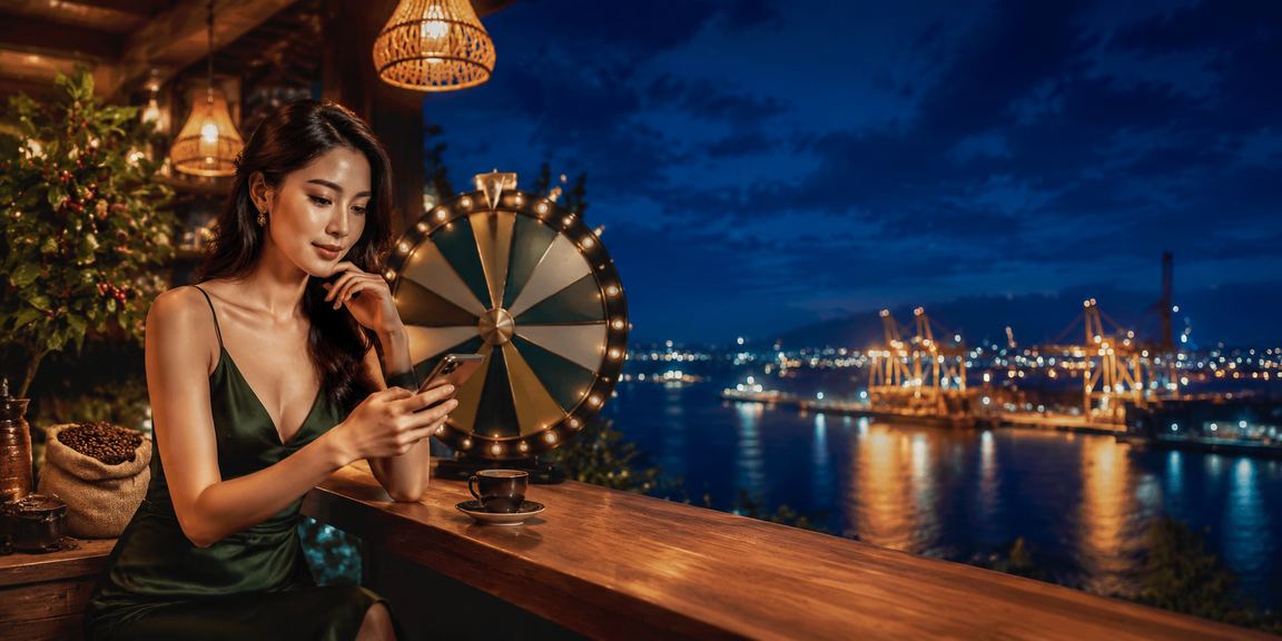 Người dùng Vũng Tàu thưởng thức cà phê và tham gia rút thăm may mắn trực tuyến